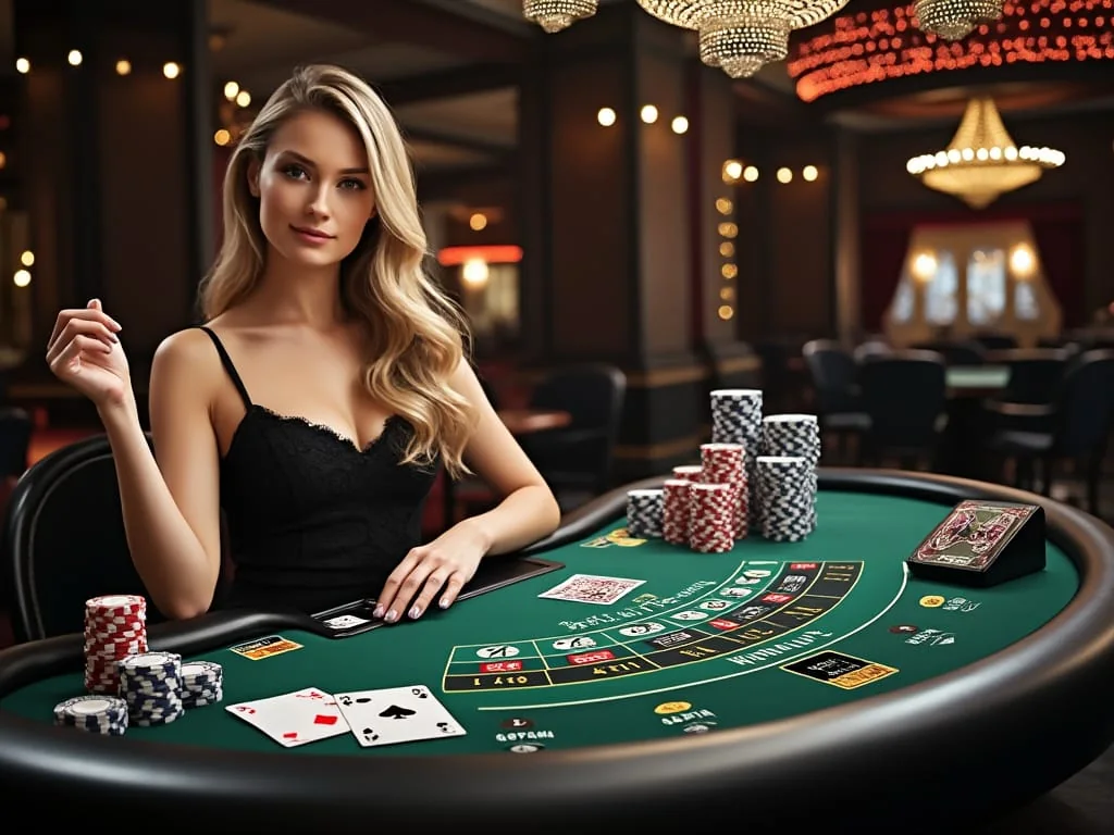 Tampilan meja dealer kasino live BW888
